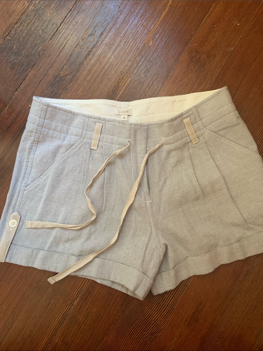 J Crew linen blend pleated cuffed shorts